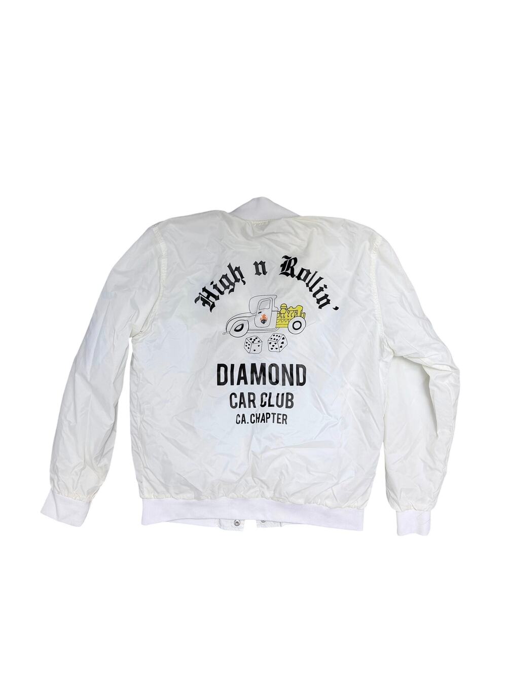 Diamond Supply Co white diamond car club jacket high n rollin large windbreaker